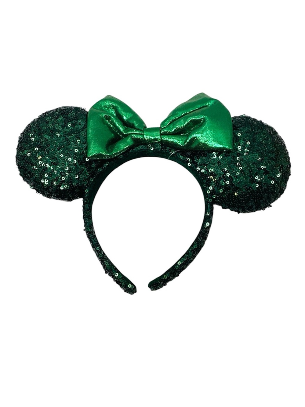 🐷 Disney Green Sequin Minnie Mouse Ears Headband